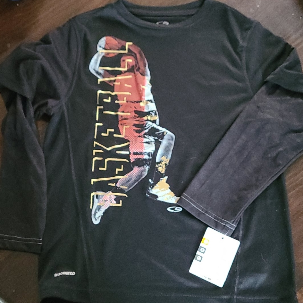 Boys Black Basketball Shirt